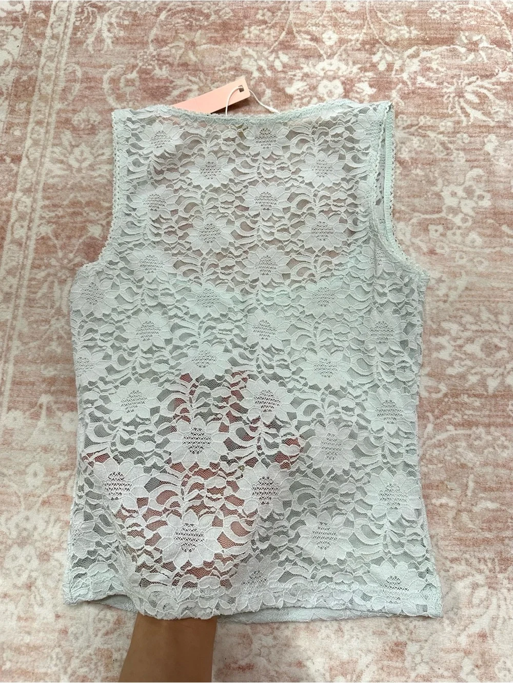 NWT 🩵 Y2K Baby Blue Lace Square-Neck Tank Top - Picture 5 of 8